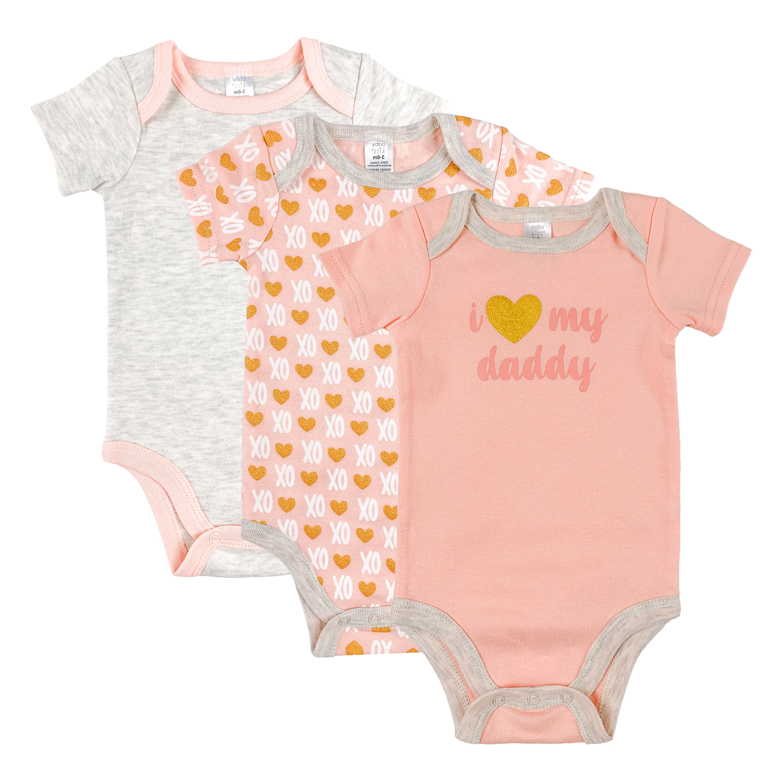 Baby Kiss Baby Onesies For Girls Variety Pack Short Sleeve Bodysuits