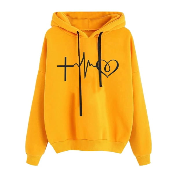 Puntoco Sudadera con capucha para mujer Impresión Suelta Casual Moda Sudadera de manga larga tops Puntoco Puntoco-4565
