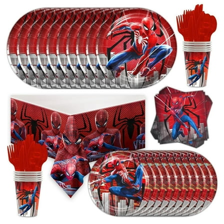 Spider-Man Birthday Party Supply 10 Guests, 81 Pcs