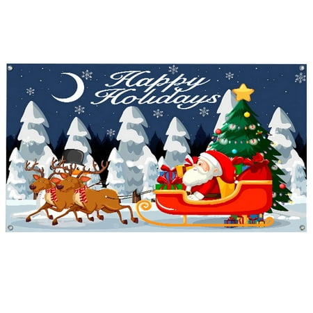 

Cabin Tapestry 5 X 6.7 Ft Holy Night Christmas Outdoor Garage Door Banner Red Blue Night Of The Nativit Large Christmas Decoration Holiday Polyester Cover Christmas Door Snowman Deer Santa
