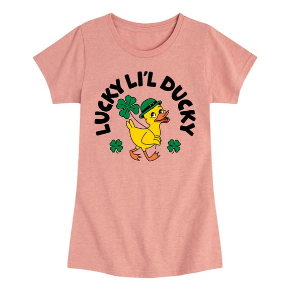 Instant Message - St. Patrick's Day Lucky Lil Ducky - Toddler & Youth Girls Short Sleeve Graphic T-Shirt