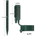 thumbnail image 6 of HBN Outdoor Power Stake Waterproof with 6FT Long Extension Cord, 3 Grounded Outlets Yard Power Strip with Protective Covers, Electrical Power Stake with Multiple Plug Socket for Garden Decoration, 6 of 7