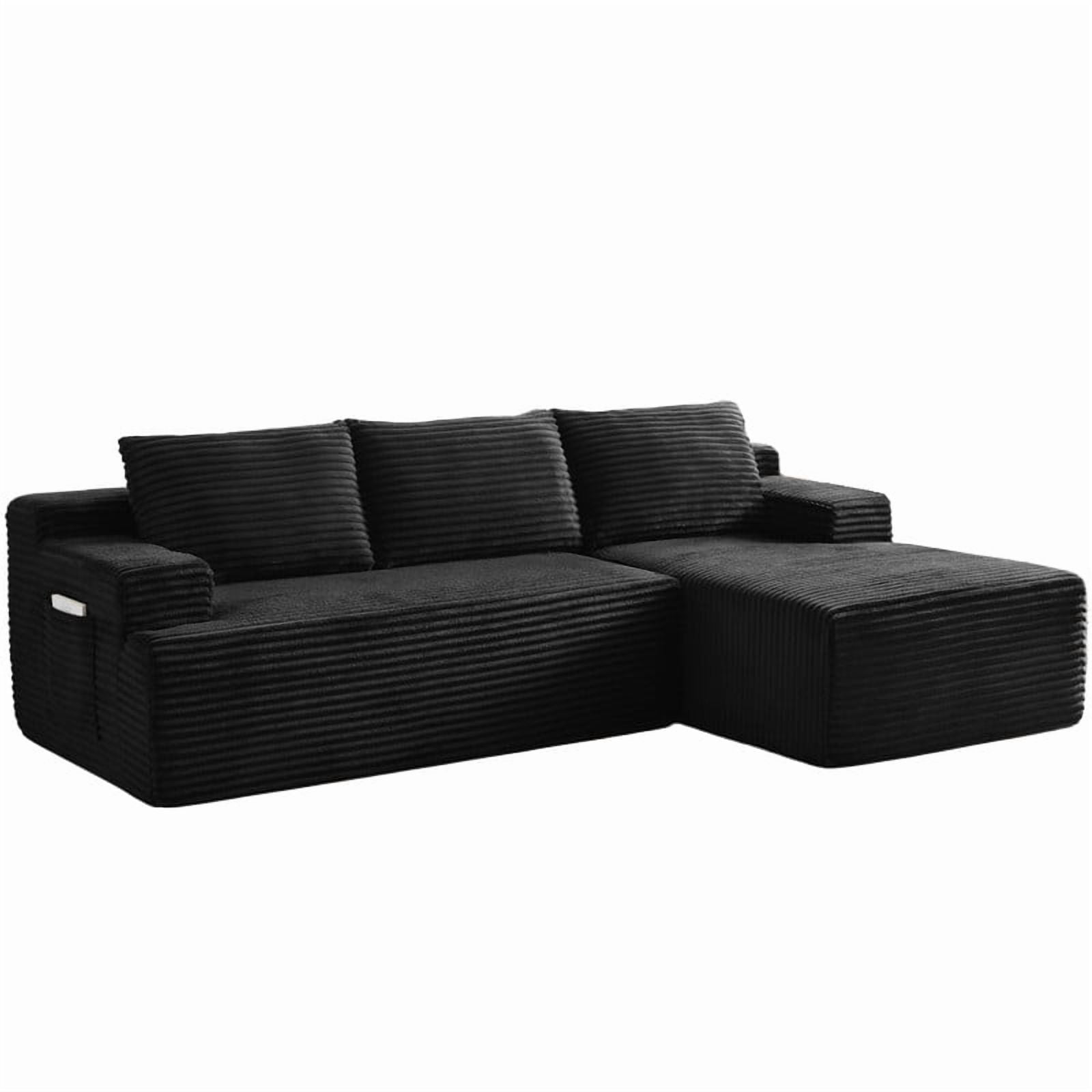 L-Shaped Cloud Sectional Sofa with Deep Seat, Modular Sofa Couch with Chaise for Living Room Apartment, No Assembly Required, Right Facing