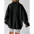 thumbnail image 4 of Womens Oversized V Neck Sweatshirt Fleece Long Sleeve Hoodies Pullover Comfy Top Outfits 2025 Clothes Black L, 4 of 5