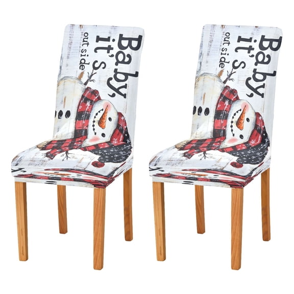 BZSMCE Chairs Slipcovers Dining Chair Covers Blue Hats Snowman Creative Pattern