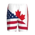 thumbnail image 7 of Daiia USA Canada Flag Mens Woven Stretch Pajama Short,Short Pajama Pants-Medium, 7 of 7