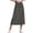 Dark Gray, variant on A-Line Midi Skirt for Women Summer Side Slit High Elastic Waist Solid Color Half Skirt