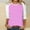 Pink, variant on Fall Saving QUINDOS 3/4 Sleeve T Shirts for Women Womens Plus Size Tops Solid Brown Patchwork Casual Crew Neck Classic Fit Tops