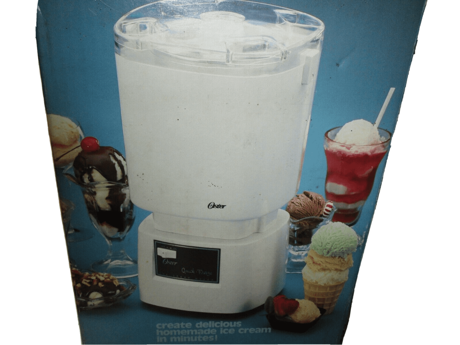 Vintage Ice Cream Maker Oster Quick Freeze 2 Quart Ice Cream Maker
