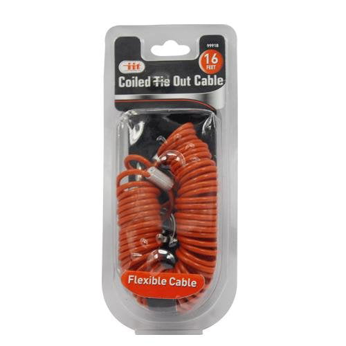 16.5 ft Red Trixie Coiled Tie Out Cable For Dogs
