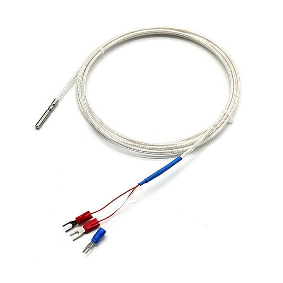 Hezhusea RTD PT100 Temperature Sensors Three-wire System，Stainless Steel Probe(4×30MM) Range:-50℃-200℃ (6.6Feet)