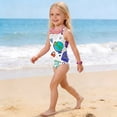 thumbnail image 4 of CCRFTGI Girl Swimsuit One Piece Size 10-12 Cute Bathing Suit Summer Adjustable Straps Beach High Waisted Paper School Bag Vacation Girls Fashion Girls Swimwear for Kids Purple 9-10 Years, 4 of 8