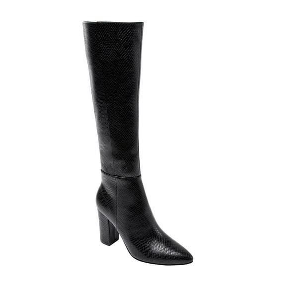 JANE AND THE SHOE Womens Black Mabel Pointy Toe Block Heel Zip-Up Dress Boots 8 M
