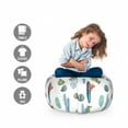 thumbnail image 2 of Cactus Storage Toy Bag Chair, Watercolor Cactus Plant Image Desert Hot Mexican South Nature Floral Image Print, Stuffed Animal Organizer Washable Bag, Small Size, Blue and Green, by Ambesonne, 2 of 3