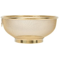 SEWCHICS Fine Mesh Kitchen Strainer Basket, Golden, 1 Piece for Food Straining and Washing