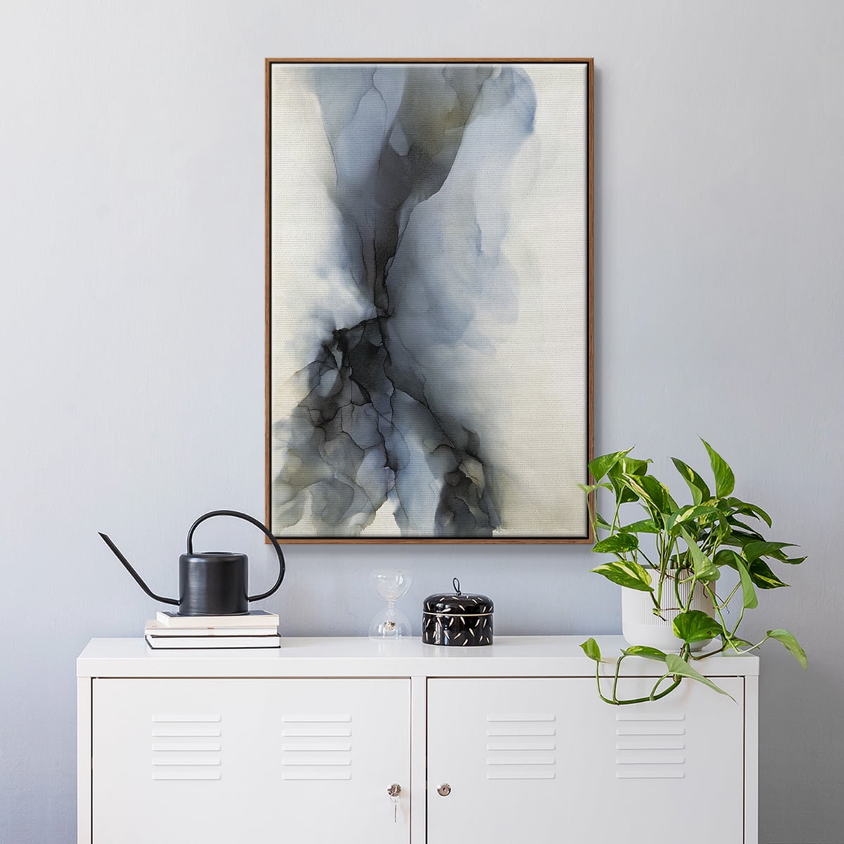 Low Tide Framed Premium Gallery Wrapped Canvas - Ready to Hang - 17 x 25 - Walnut Floating Frame