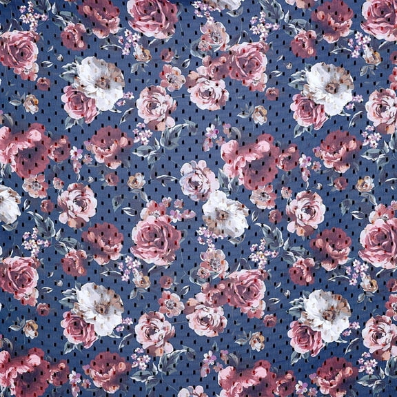Zelouf Josalyn Floral Print Lurex Chiffon  , Sewing, DIY, Crafts Fabric by the Yard, Orchid Combo, 3 Yard