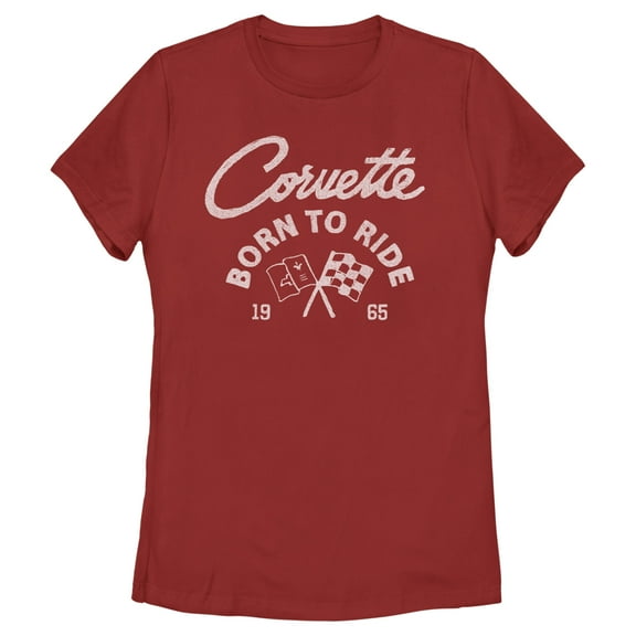 Women's General Motors Corvette Born to Ride  Graphic Tee Red Medium