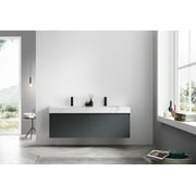 Manarola 60" Dark Gray with Thick Quartz Wall Mount Bathroom Vanity