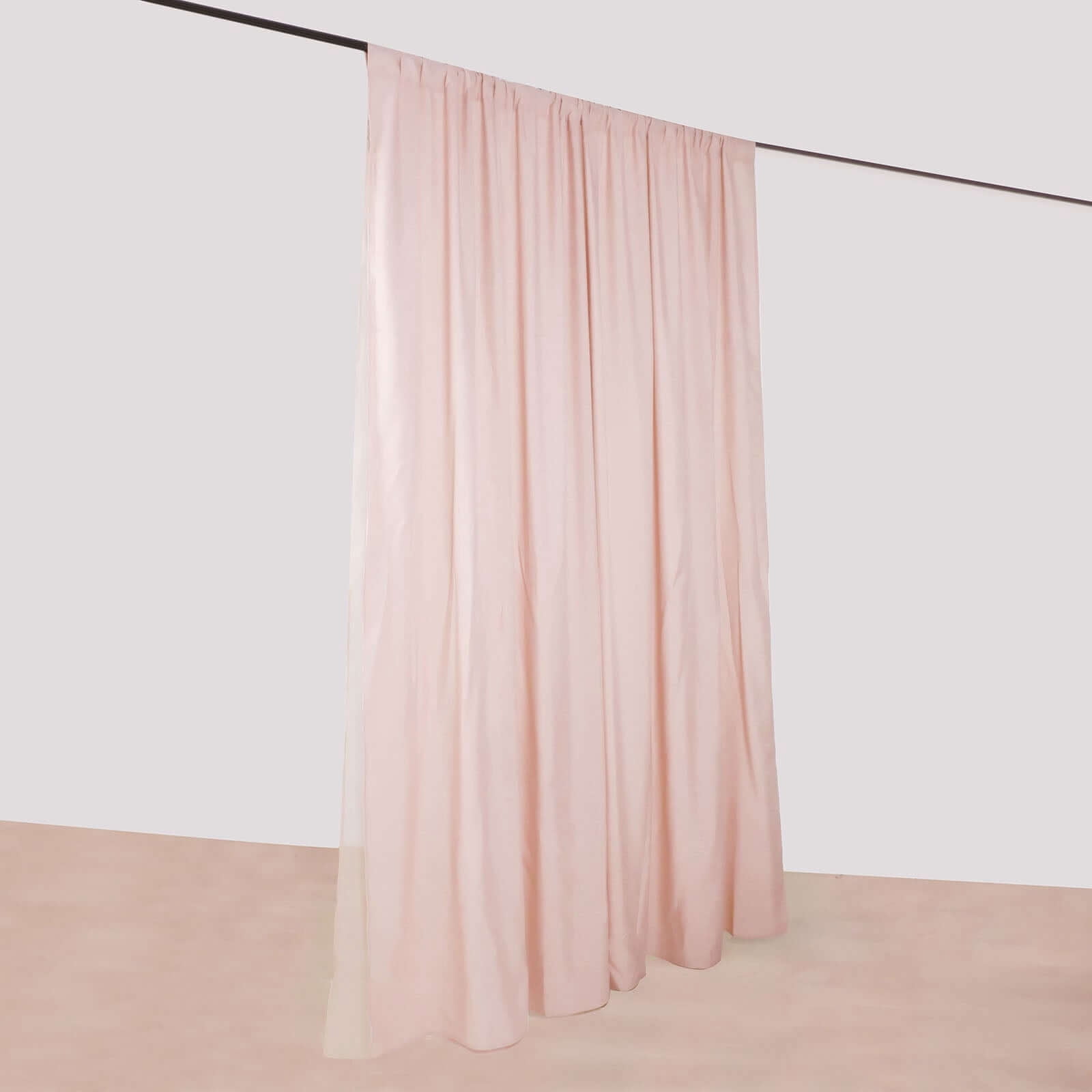 Efavormart 10ftx10ft Dusty Rose Dual Layered Polyester Sheer Chiffon Backdrop Curtains With Rod Pockets