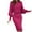 Hot Pink, variant on Lmnyox Women's Sweater Midi Dress Casual Lantern Long Sleeve Crew Neck Knit Dress Comfy Solid Color Pullover Dress