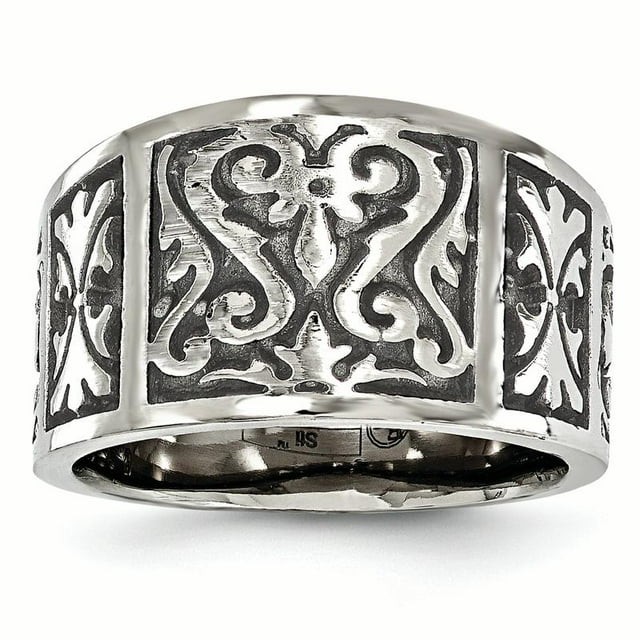 Edward Mirell Titanium Flat Casted Brushed & Polished Ring Size 8