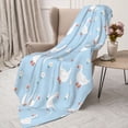 thumbnail image 3 of Fuzoiu Goose White Flowers Print Flannel Throw Blanket,Light Weight Warm Decorative,Throw Blanket Cover for Sofa, Couch, Bedroom,Travel-40"x30", 3 of 6