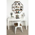 thumbnail image 5 of Kate and Laurel Lintz Large Octagon Shaped Floating Wood Book Shelves for Decorative Wall Display, Black Metal Frame with Rustic Brown Shelves, 5 of 5