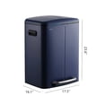 thumbnail image 5 of happimess Marco Rectangular 10.6-Gallon Double Bucket Trash Can with Soft-Close Lid, Denim Blue, HPM1005J, 5 of 6