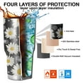 thumbnail image 7 of Daisy Floral Tumbler with Lid and Straw Stainless Steel 30oz Daisy Tumbler Cup Insulated Daisy Water Bottle Cups Coffee Tumbler Travel Mug Gifts for Women, 7 of 7