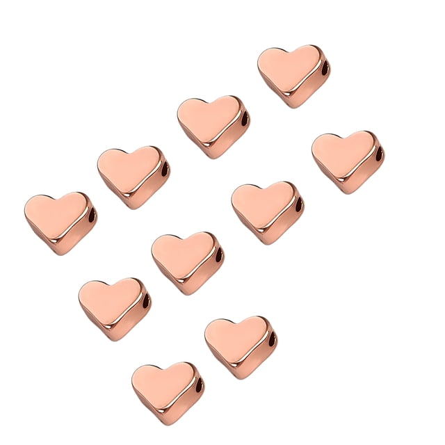 Sonducket 10X con cuentas de corazón espaciador DIY Prop cobre mano de obra fina superficie lisa multicolor sin rebabas dulce regalo Ropa, zapatos y accesorios Miscelánea Oro rosa