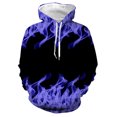 thumbnail image 2 of Leesechin Men's Long Sleeve Flame Print Hooded Pullover Tie Pocket Top Hooded Sweatshirt, 2 of 6
