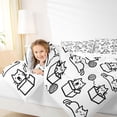 thumbnail image 4 of jejeloiu Cute Cat Animals Full Size Comforter Sets,Black Stripe Kitten Bedding Sets For Girls Teens Reversible 3pcs, 4 of 8