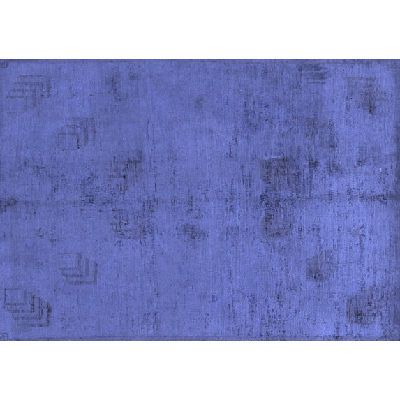Ahgly Company Indoor Rectangle Abstract Blue Modern Area Rugs, 5' x 7'