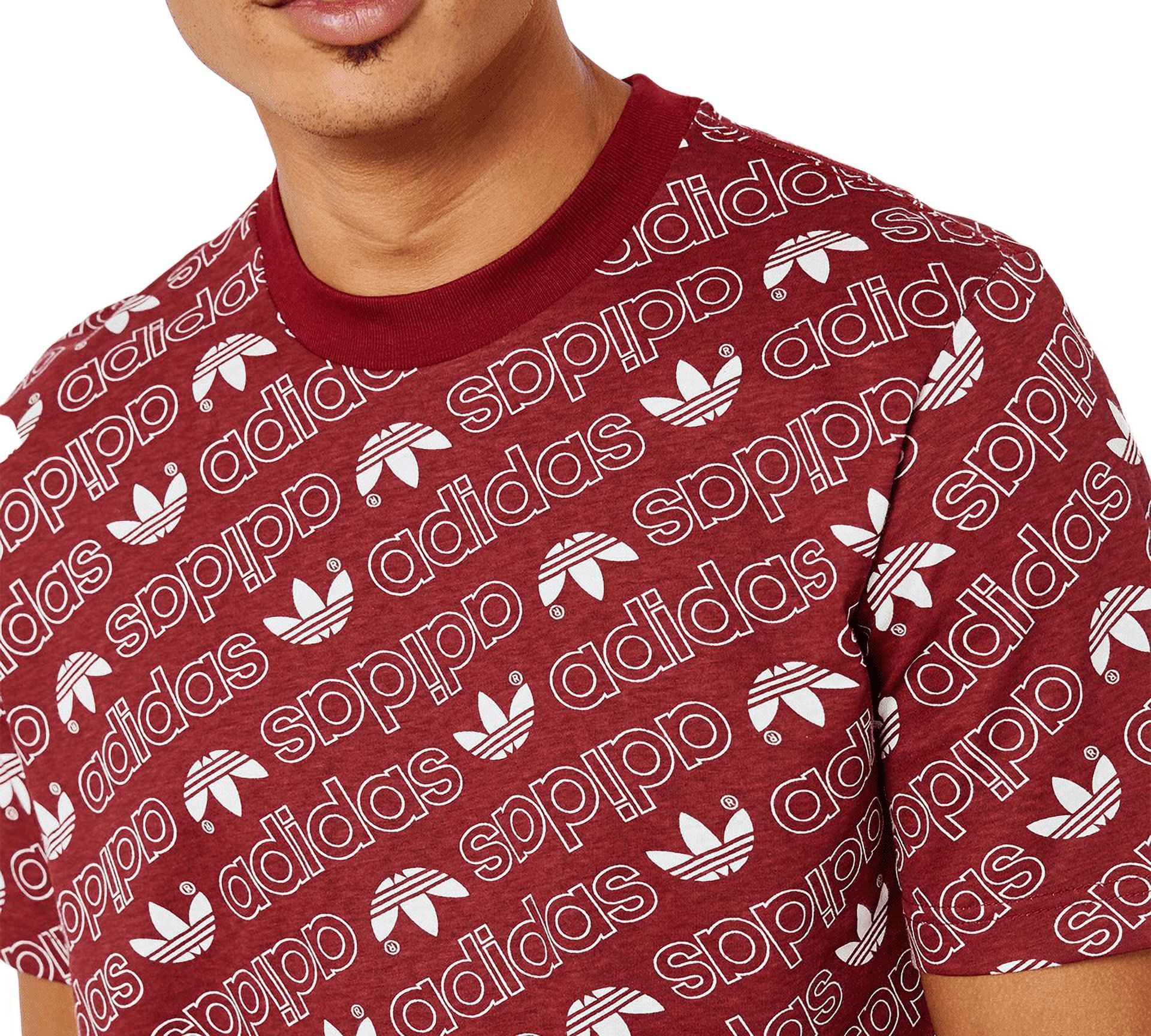 Adidas Men's Monogram T-shirt Burgundy Printed UK M