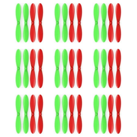 HobbyFlip Green Red Propeller Blades Propellers Props Compatible with X-Drone Nano H107R 9 Pack