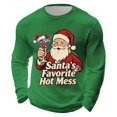 thumbnail image 4 of Christmas Shirts for Men Long Sleeve Casual Crewneck Waffle Shirt Funny Santa Claus Graphic Holiday Shirts, 4 of 4