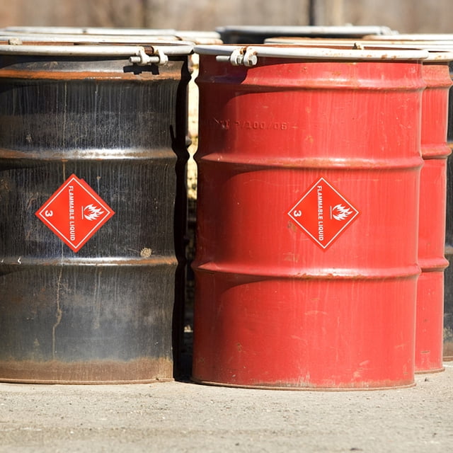 unbranded 20Ud Etiquetas De Precaución Líquido Inflamable Rojas Para Uso Industrial Y