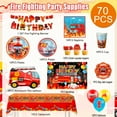 thumbnail image 6 of Fire Truck Birthday Party Supplies, 114pcs Firetruck Birthday Decorations & Tableware Set - Fire Truck Party Plates Cups Napkins & Firefighter Themed Balloon Backdrop etc Fire Truck Party Supplies, 6 of 8