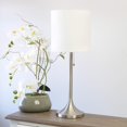 thumbnail image 4 of Simple Designs Brushed Nickel Tapered Table Lamp with White Fabric Drum Shade, 4 of 5