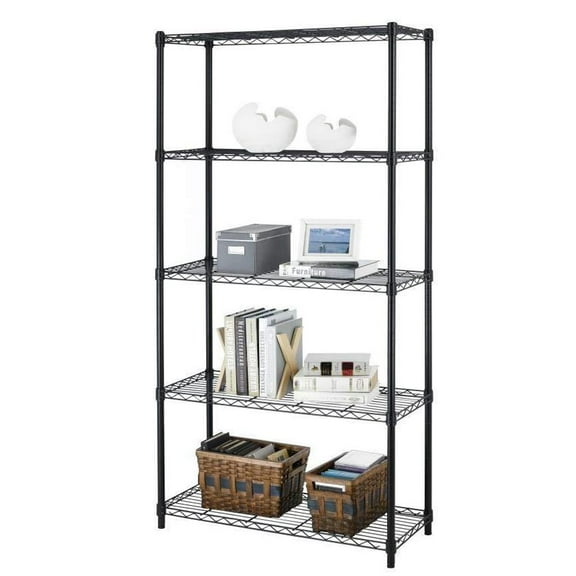 SamyoHome 5-Tier 35"x 14"x 71" Wire Rack Kitchen Storage Organizer Black