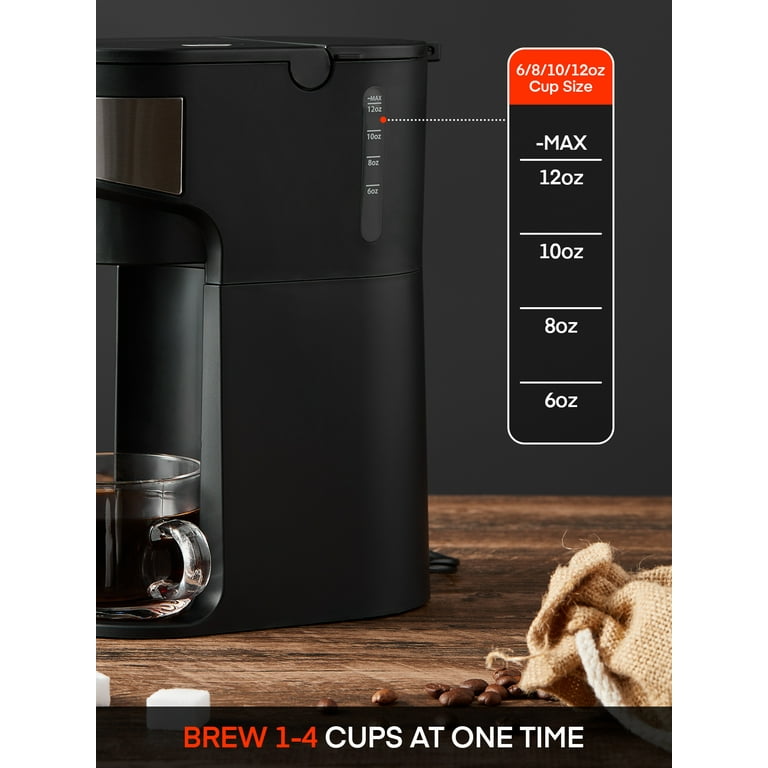 Aicook Coffee Maker, Single Serve Iced and Hot Coffee Brewer Compatible  with K Pod, 1000w, 4 Brewing Sizes