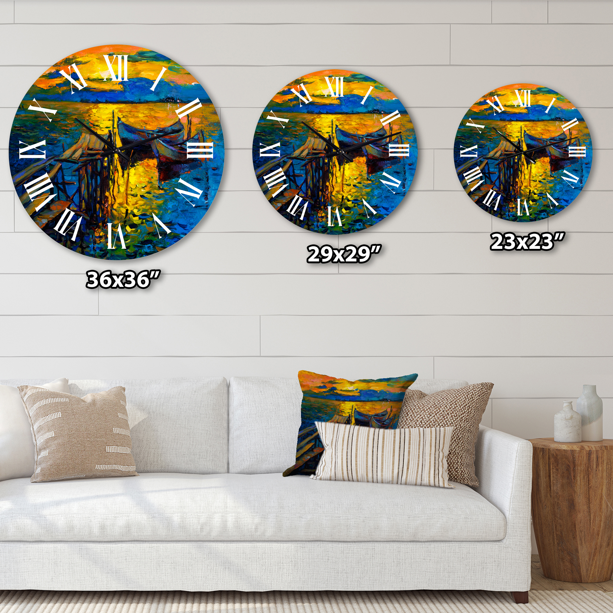 Designart 1 in Quartz Coastal Wall Clock