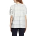 thumbnail image 3 of Gloria Vanderbilt Women's Lightweight Cotton Seersucker Popover Plaid Shirt-White / M, 3 of 5