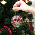 thumbnail image 6 of Funny Christmas Ornament,Stained Glass Style Skull,Xmas Round Ceramic Pendant, 6 of 6