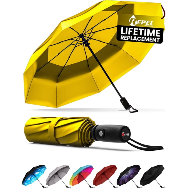 Paraguas Repelente, resistente al viento, para viajes, lluvia, impermeable, compacto