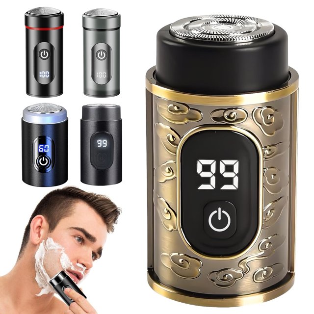 Mini Electric Shaver Digital Display USB Rechargeable Waterproof Wet Dry Portable Travel Shaving Razor Men Beard Trimmer Hair Remover Tool