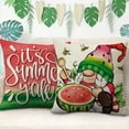 thumbnail image 4 of It''s Summer Y''all Gnome Decorative Throw Pillow Covers 16 x 16 Set of 4, Watermelon One in A Melon Red Green Porch Patio Outdoor Pillowcase, Bee Seasonal Sofa Couch Cushion Case Home Decor, 4 of 6
