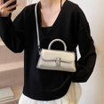 thumbnail image 4 of Bolso de mano cuadrado pequeño, sencillo y versátil, para mujer, moderno, para ir al trabajo, bolso de mensajero informal a juego para uso diario, novedad de 2025, 4 of 5