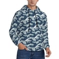 thumbnail image 2 of Rateoe A Japanese Great Wave Pattern Mens Hoodie, Pullover Hooded Sweatshirt, Kangaroo Pocket Hoodie Ideal for Daily Wear, Travel and Home-XX-Large, 2 of 7